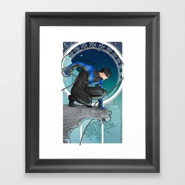 Nightwing Nouveau Framed Art Print