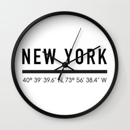 New York Wall Clock | Newyork, Graphicdesign, Capital, Us, Geography, Typeface, Coordinates, Ks, Nyc, Typography 