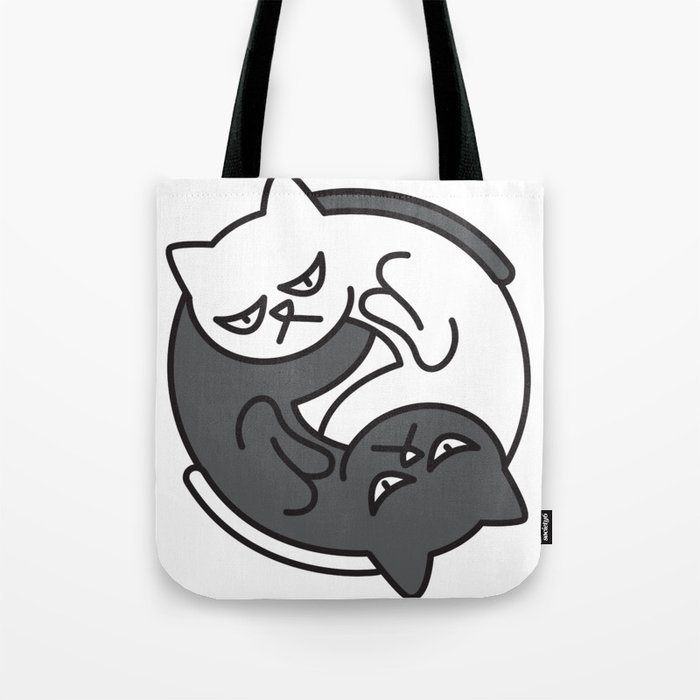 Yin Yang Cat Tote Bag