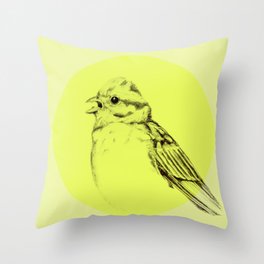 Yellowhammer - Yellow Bird Drawing Throw Pillow