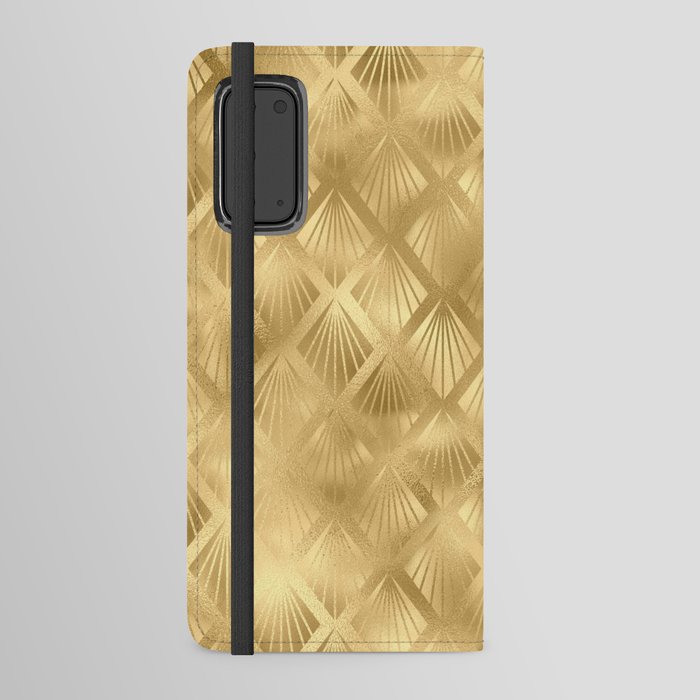 Teal and Gold Leopard Print Pattern 15 Android Wallet Case