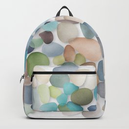 Assorted multicolored glass pebbles Backpack