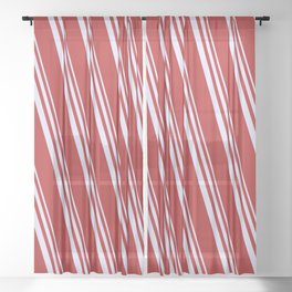 [ Thumbnail: Lavender & Red Colored Lines Pattern Sheer Curtain ]