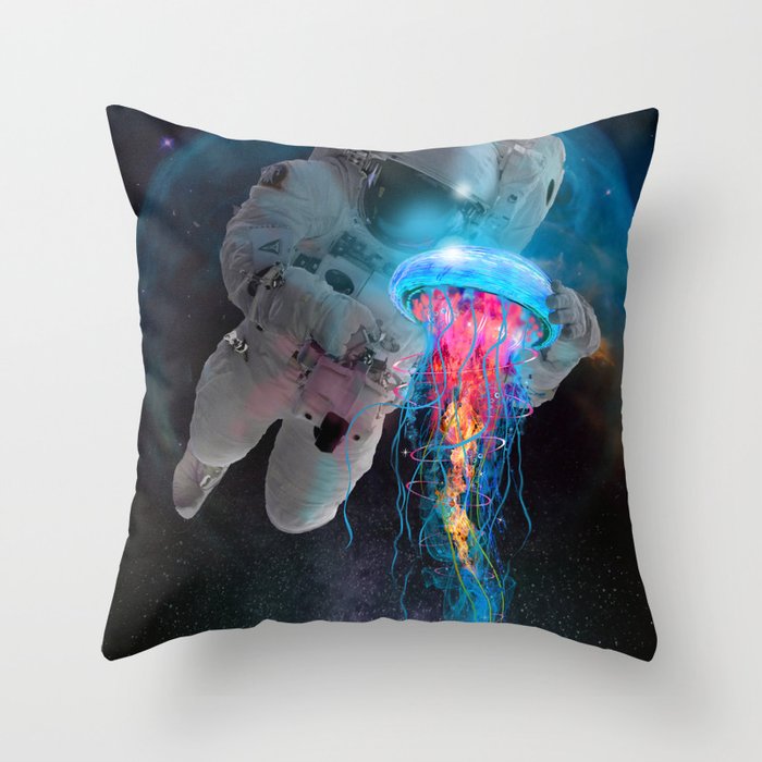 Space Jellyfish Throw Pillow