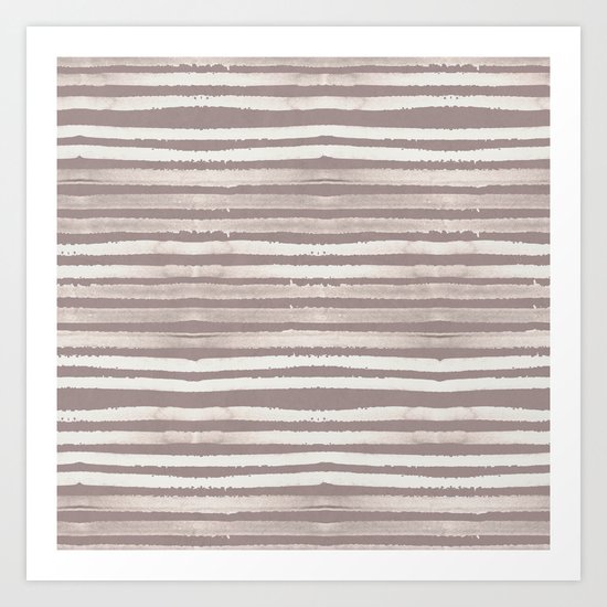 Simply Shibori Stripes Lunar Gray and Red Earth Art Print