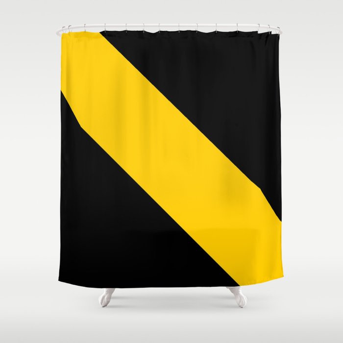 Oblique dark and yellow Shower Curtain