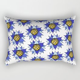 Blue Abstract Flower Rectangular Pillow