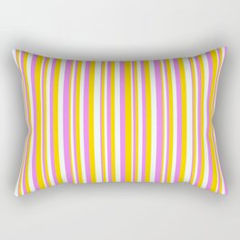[ Thumbnail: Violet, Yellow, and Mint Cream Colored Lines Pattern Rectangular Pillow ]