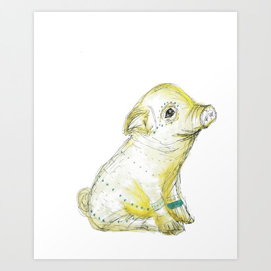 Pig Illustration Art Print