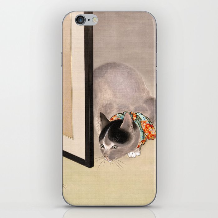 Cat Watching a Spider, 1888-1892 by Oide Toko iPhone Skin