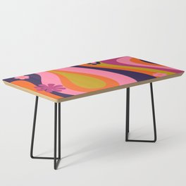 Too Groovy Retro Abstract Flower Power Pattern in Pink Lime Orange Magenta Blue Coffee Table