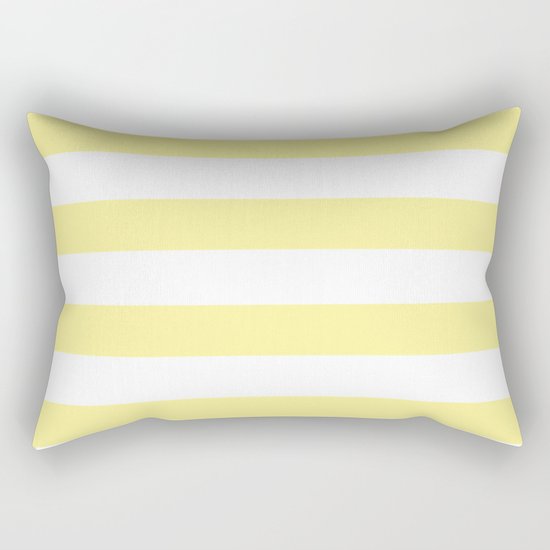 Simply Stripes in Pastel Yellow Rectangular Pillow