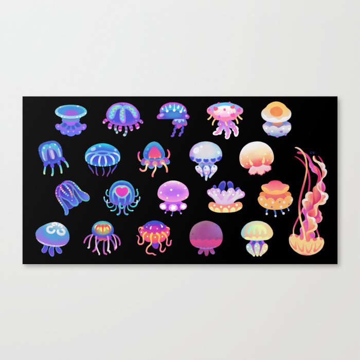 Jellyfish Day - dark Canvas Print