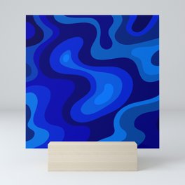 Blue Abstract Art Colorful Blue Shades Design Mini Art Print