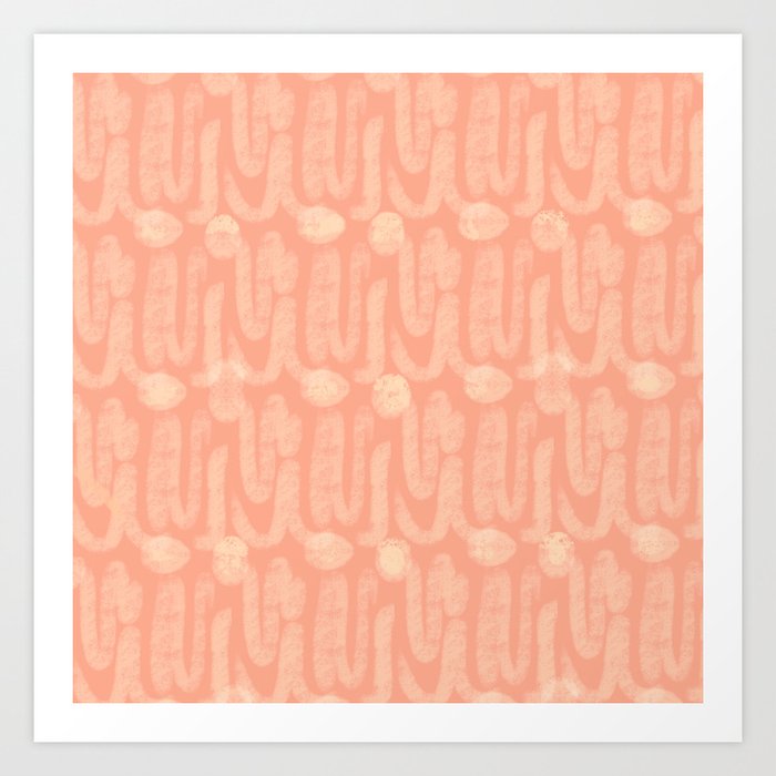 Peach Strokes Pattern Art Print