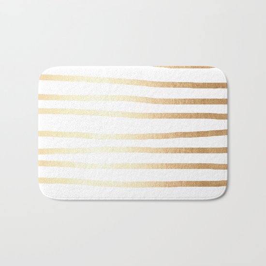 Simply Drawn Stripes Golden Copper Sun Bath Mat