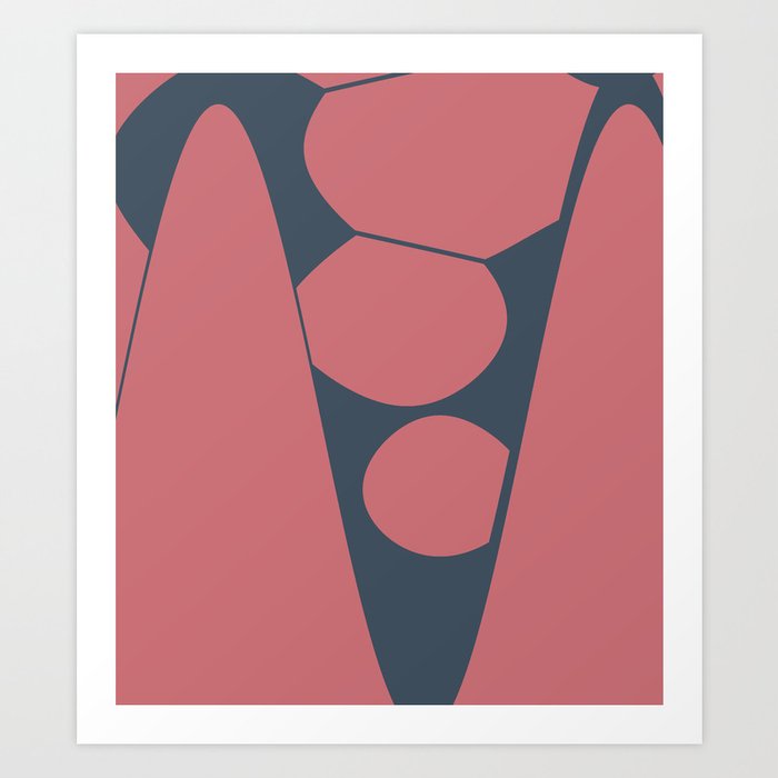 Blue and pink abstract Art Print