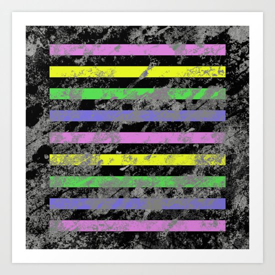 Linear Breakthrough - Abstract, geometric, textured artwork Art Print