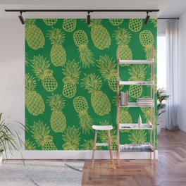 Fresh Pineapples Green & Yellow Wall Mural