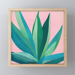 Spring Cactus With Pink Sky / Desert Series Framed Mini Art Print
