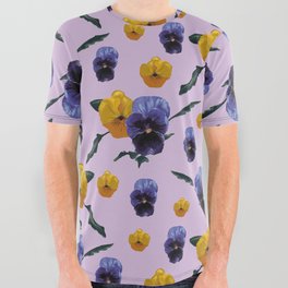 Painted pansies. All Over Graphic Tee