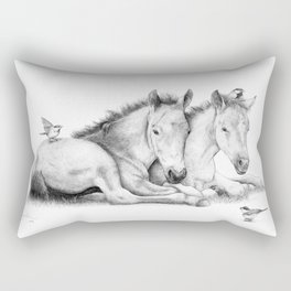 Twin Foals Rectangular Pillow