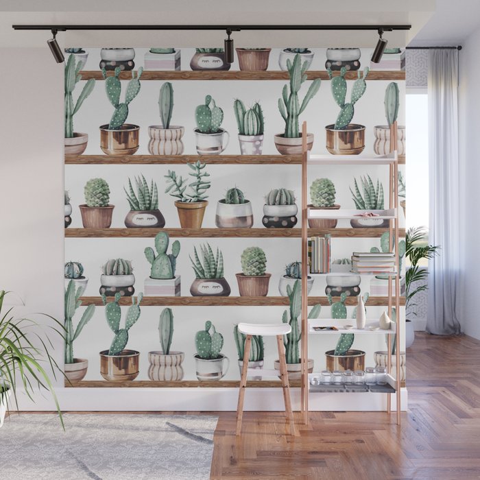 Cactus Shelf Rose Gold Green Wall Mural By Naturemagick Society6 - Rose Gold Wall Shelves Cactus Shelf Rose Gold Green Wall Mural By Naturemagick Society6 - Rose Gold Wall Shelves