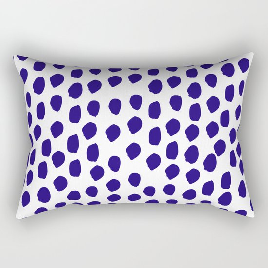 Indigo abstract brushstrokes minimal modern white and blue painterly painting boho chic dorm decor Rectangular Pillow