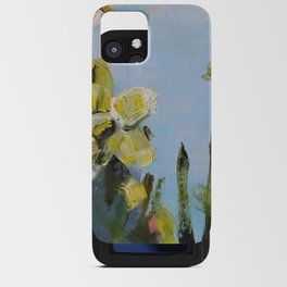 Oil painted narcissus flowers  iPhone Card Case