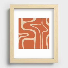 Copacetic Retro Abstract in Mid Mod Burnt Orange and Beige Recessed Framed Print