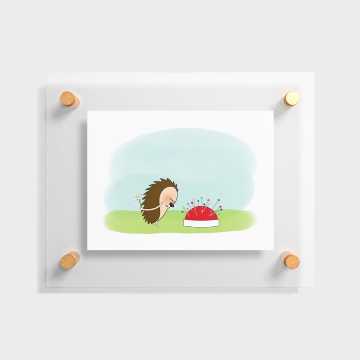 Lovestruck hedgehog Floating Acrylic Print