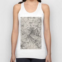 Germany, Bielefeld - Black and White Authentic Map  Unisex Tank Top