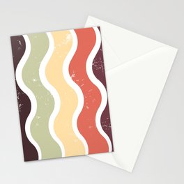 Mid Century Modern Style Wavy Pattern - Retro colors Stationery Card