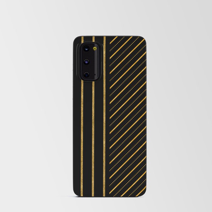 Gold And Black Stripes Lines Collection Android Card Case
