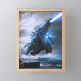 Godzilla Blue Power Framed Mini Art Print