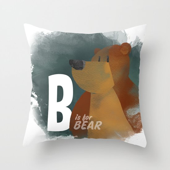 B is for Bear Throw Pillow