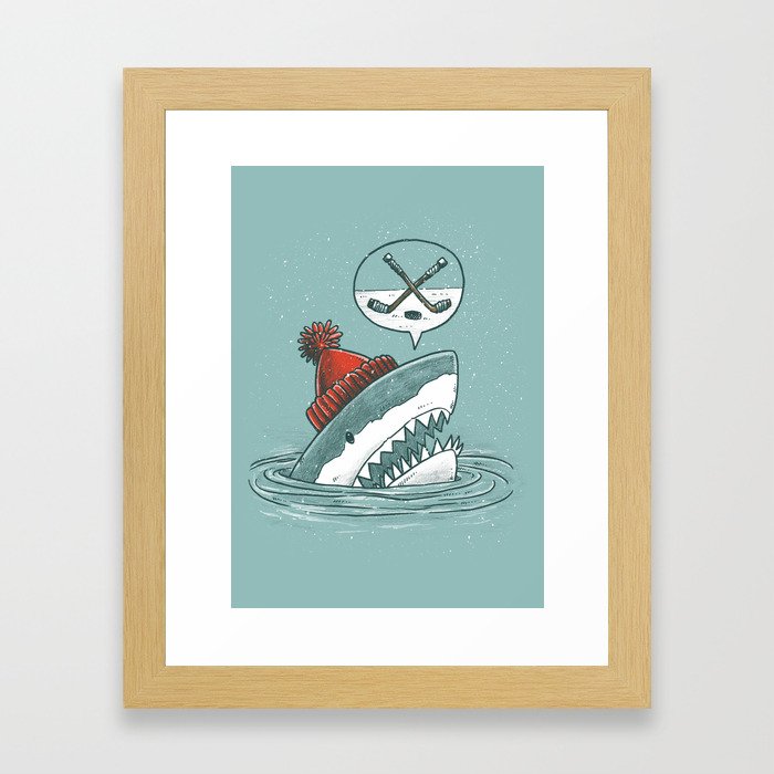 Hockey Shark Framed Art Print
