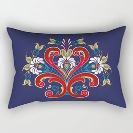 Scandinavian Rosemaling II Rectangular Pillow