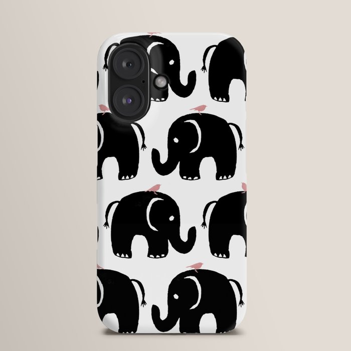 iPhone・スマホケース Society6 Indian Baby Elephants in Navy by Estelle F Indian Baby Elephants in Navy Blue
