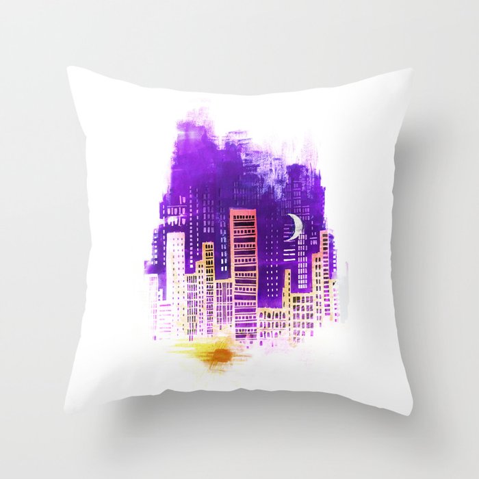 THE CITY THAT NEVER SLEEPS Throw Pillow