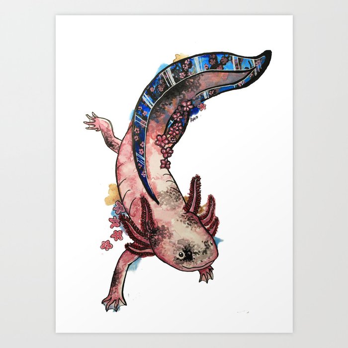 Axolotl Original Ink Paintings