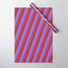 [ Thumbnail: Purple and Red Colored Lines/Stripes Pattern Wrapping Paper ]