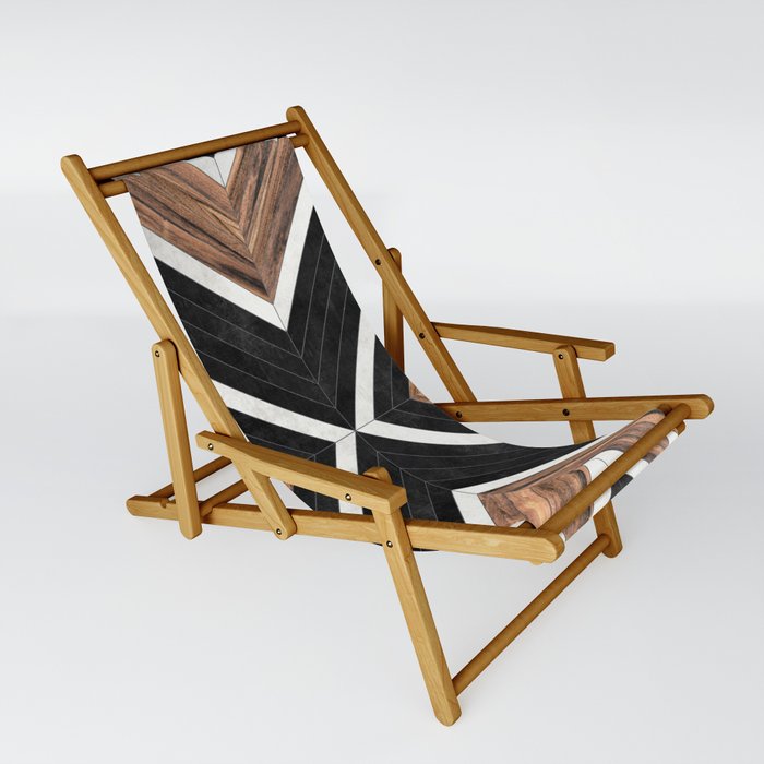 Urban Tribal Pattern No.1 - Concrete and Wood Sling Chair