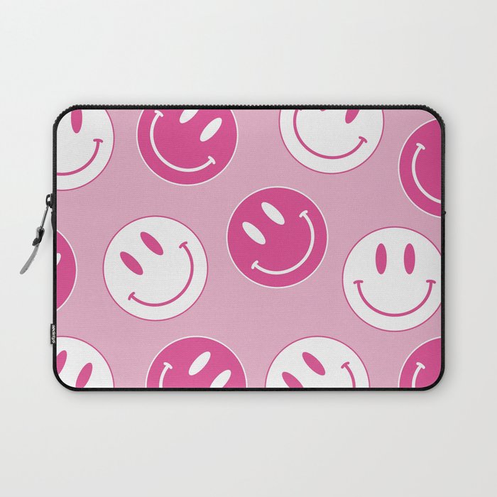 Large Pink and White Smiley Face - Preppy Aesthetic Decor Laptop ...