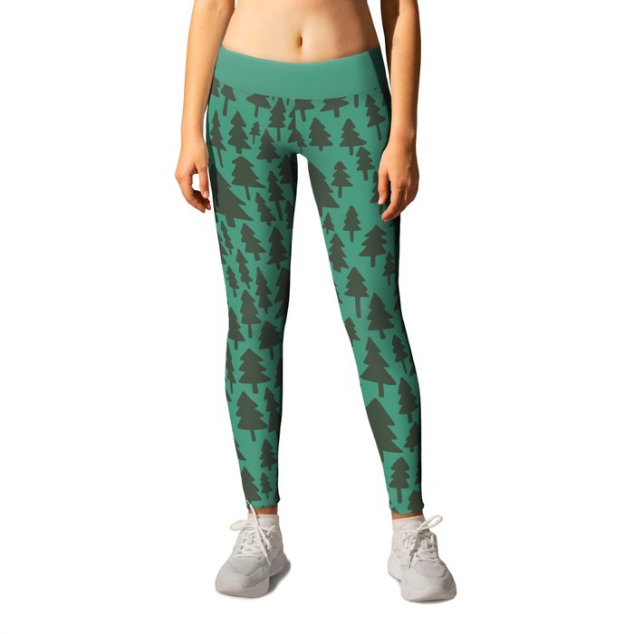 Pacific Northwest Forest Pattern Leggings