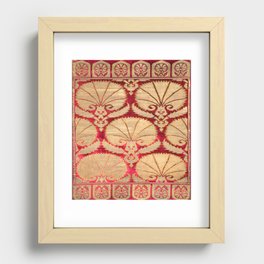 Antique Turkish Carnations Textile Red Recessed Framed Print