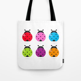 Cute lady bugs on white Tote Bag