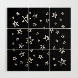FREESTYLE STARS - BLACK WHITE Wood Wall Art