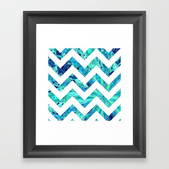 Arctic Blast Chevron Framed Art Print