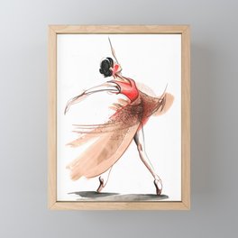 Original Expressive Dance Drawing Framed Mini Art Print